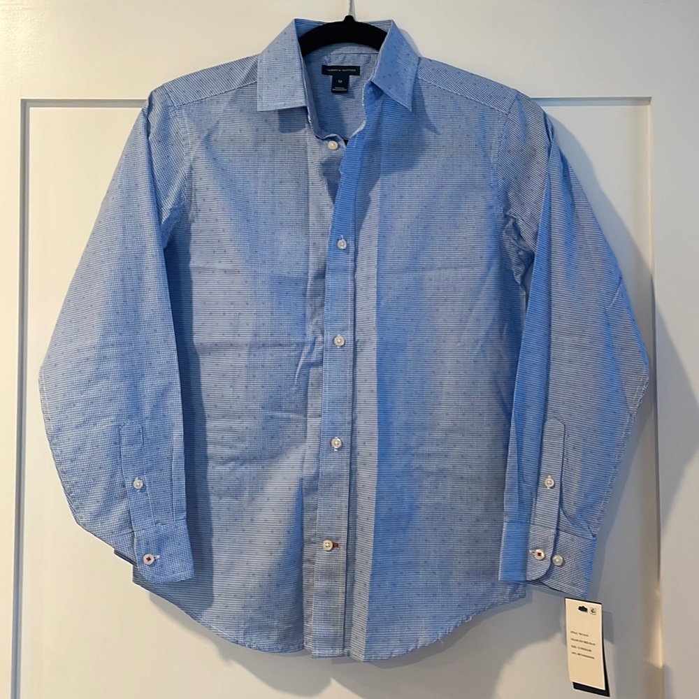 Tony Hilfiger boys size 12 blue dress shirt